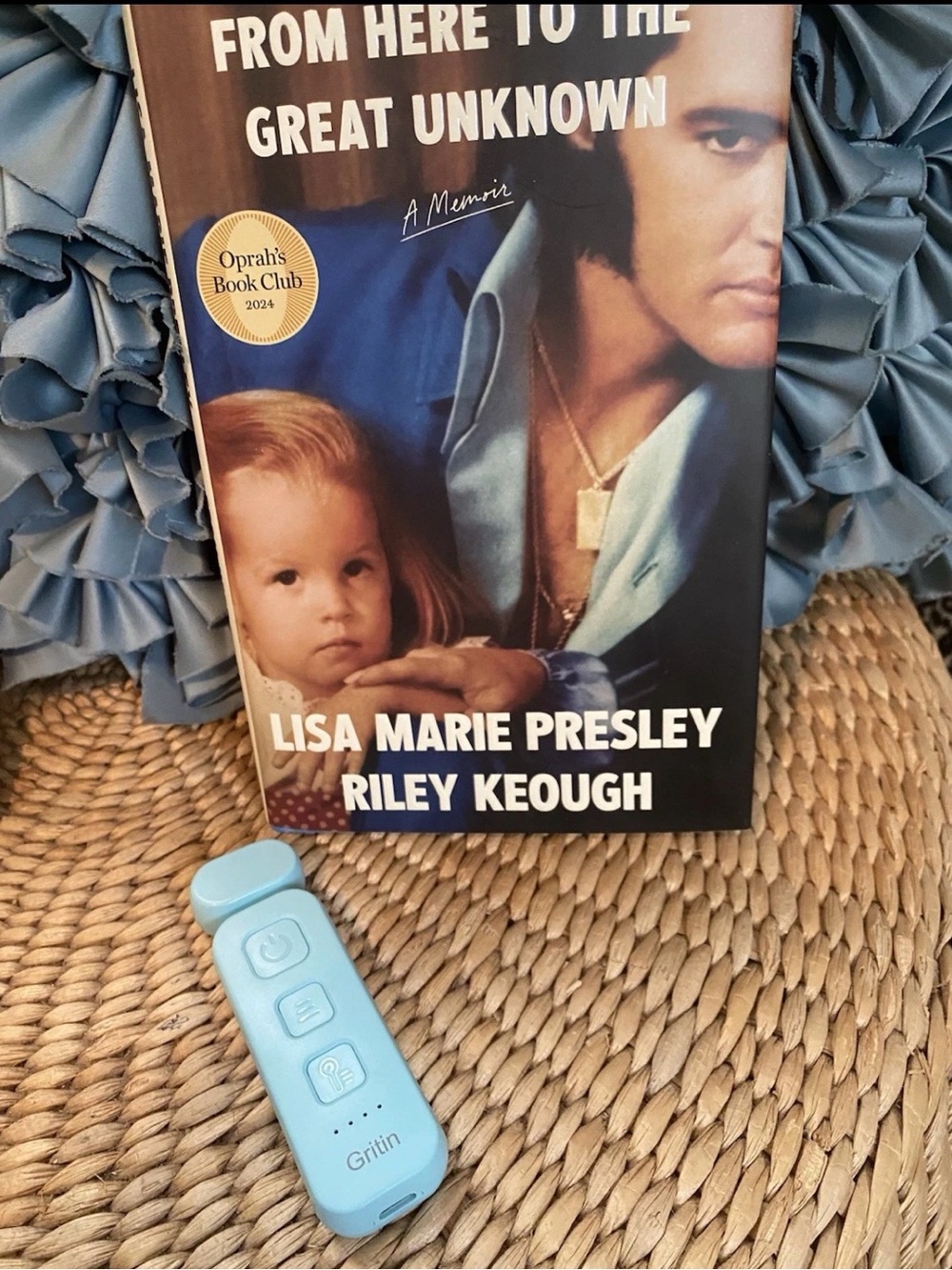 Memoir Paperback with Light Blue Spine and Cream Pages